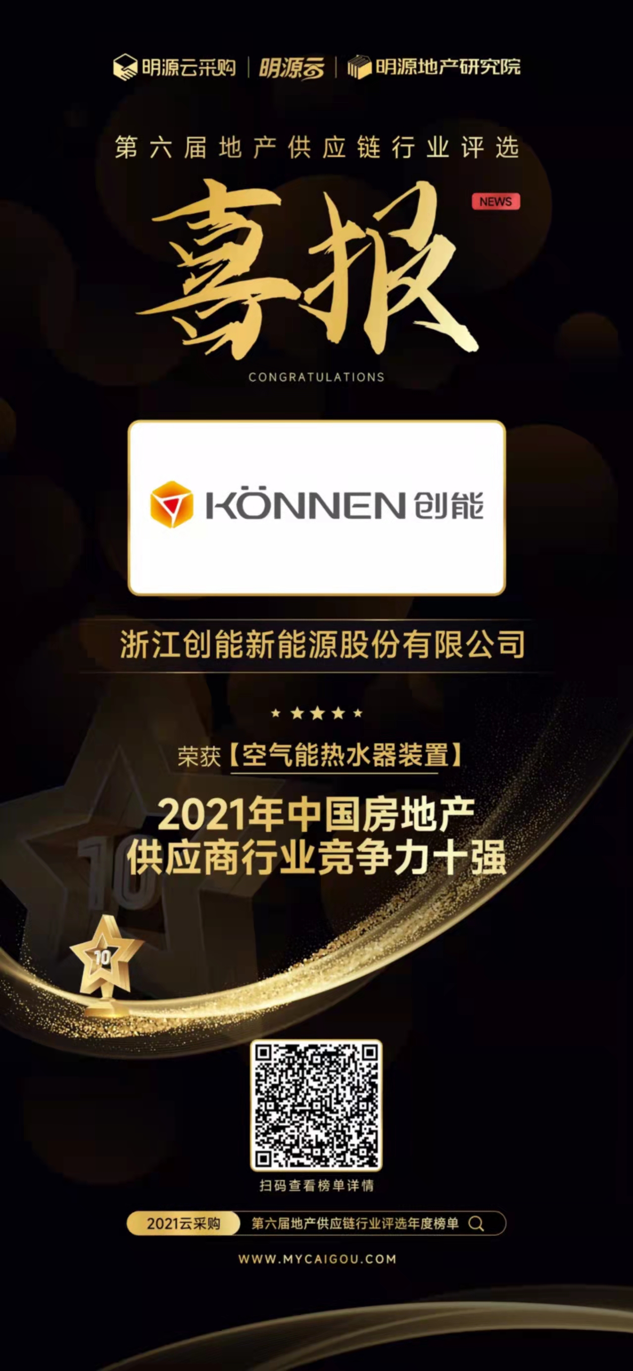 重磅揭晓！新葡萄8883股份荣获“2021中国房地产供应商行业竞争力十强”前二甲